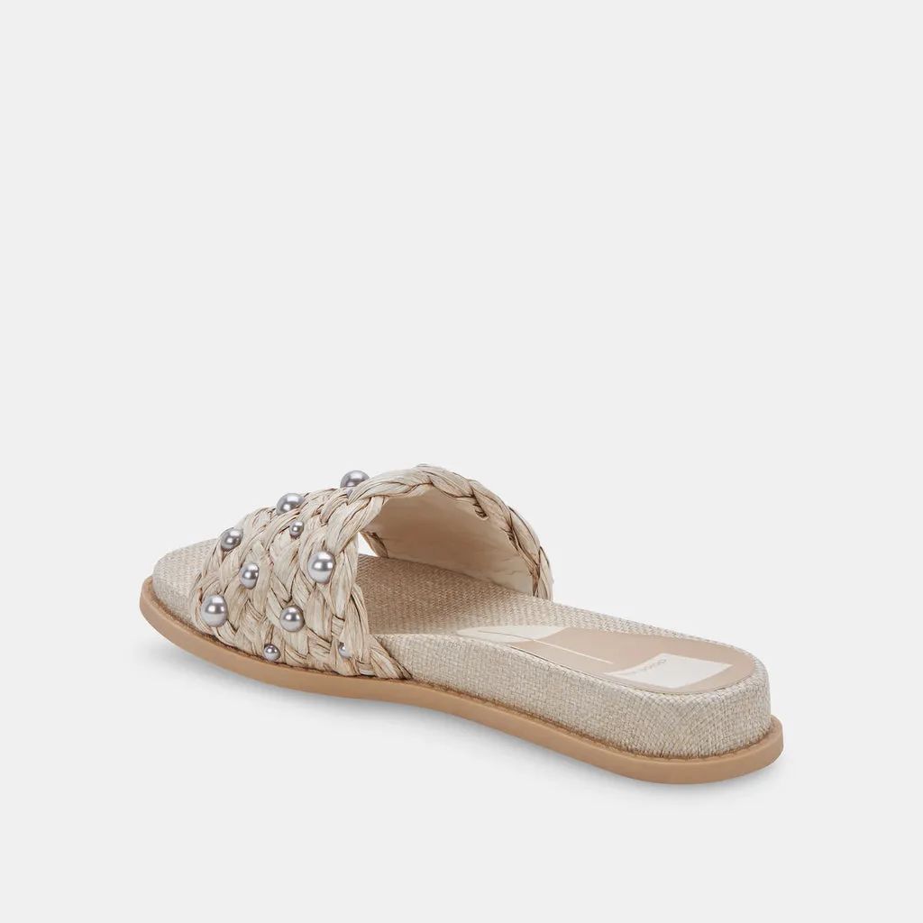 GRAZIE PEARL SANDALS OATMEAL RAFFIA– Dolce Vita 6872211947586