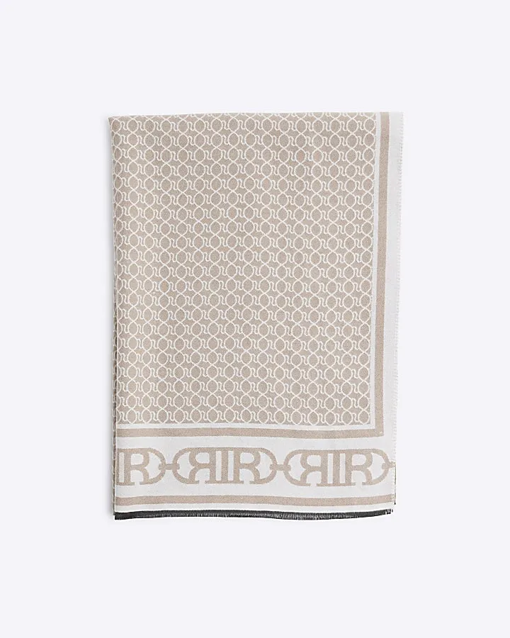 Grey Monogram Scarf