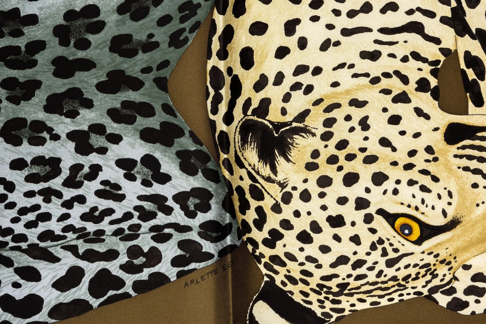 Hermès Lazy Leopardess Silk Scarf Bronze