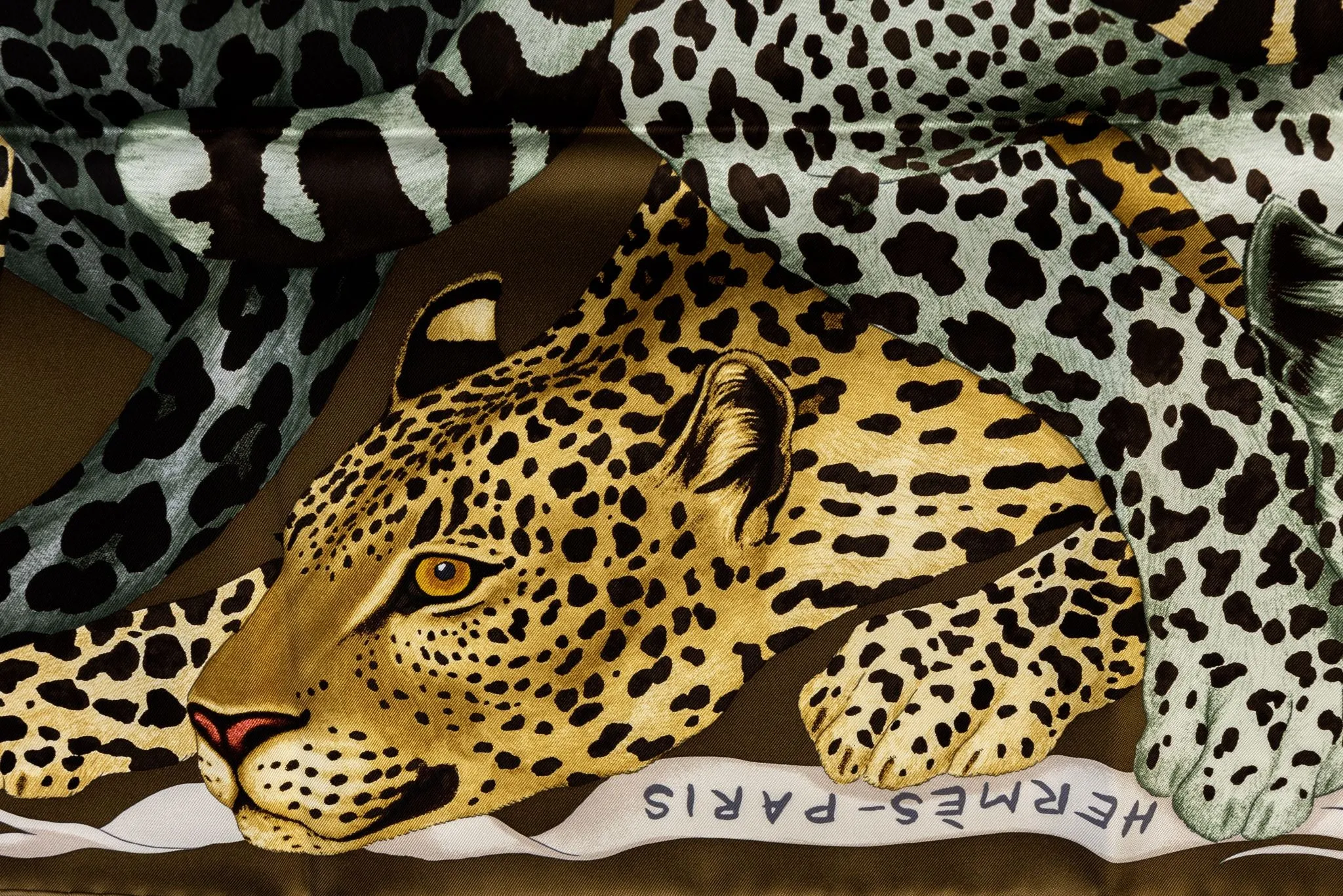 Hermès Lazy Leopardess Silk Scarf Bronze