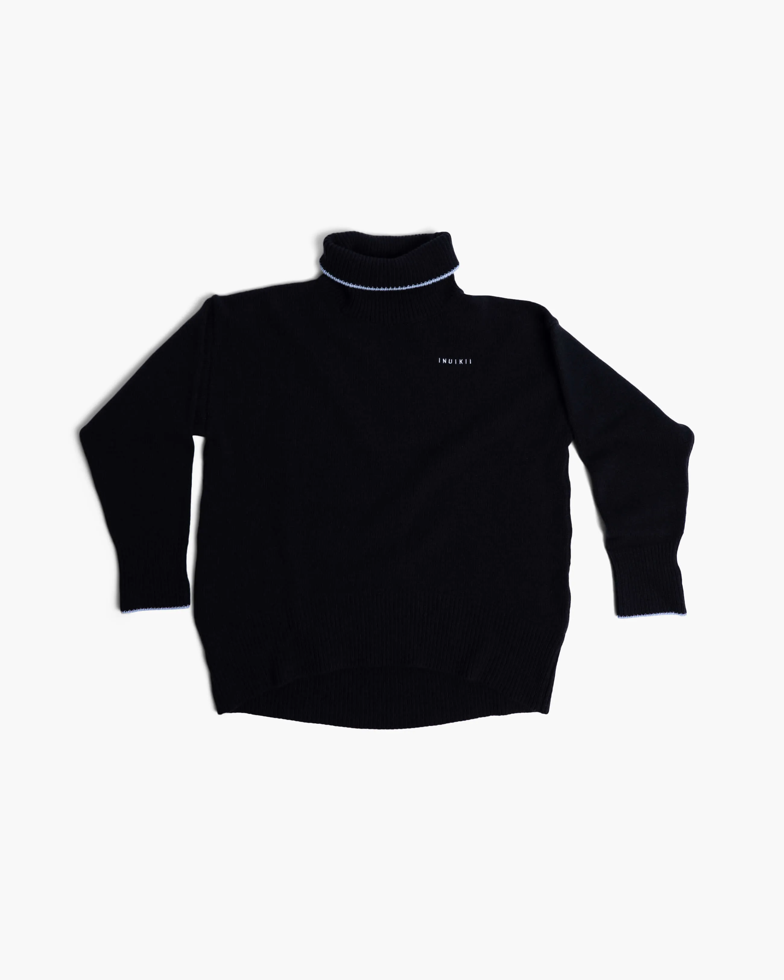  High Neck Knit Sweater Black 