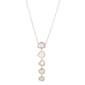 Isabella 5 Drop Sliced Diamond Necklace