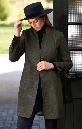 Ladies Alcantara Suede Trim Loden Coat