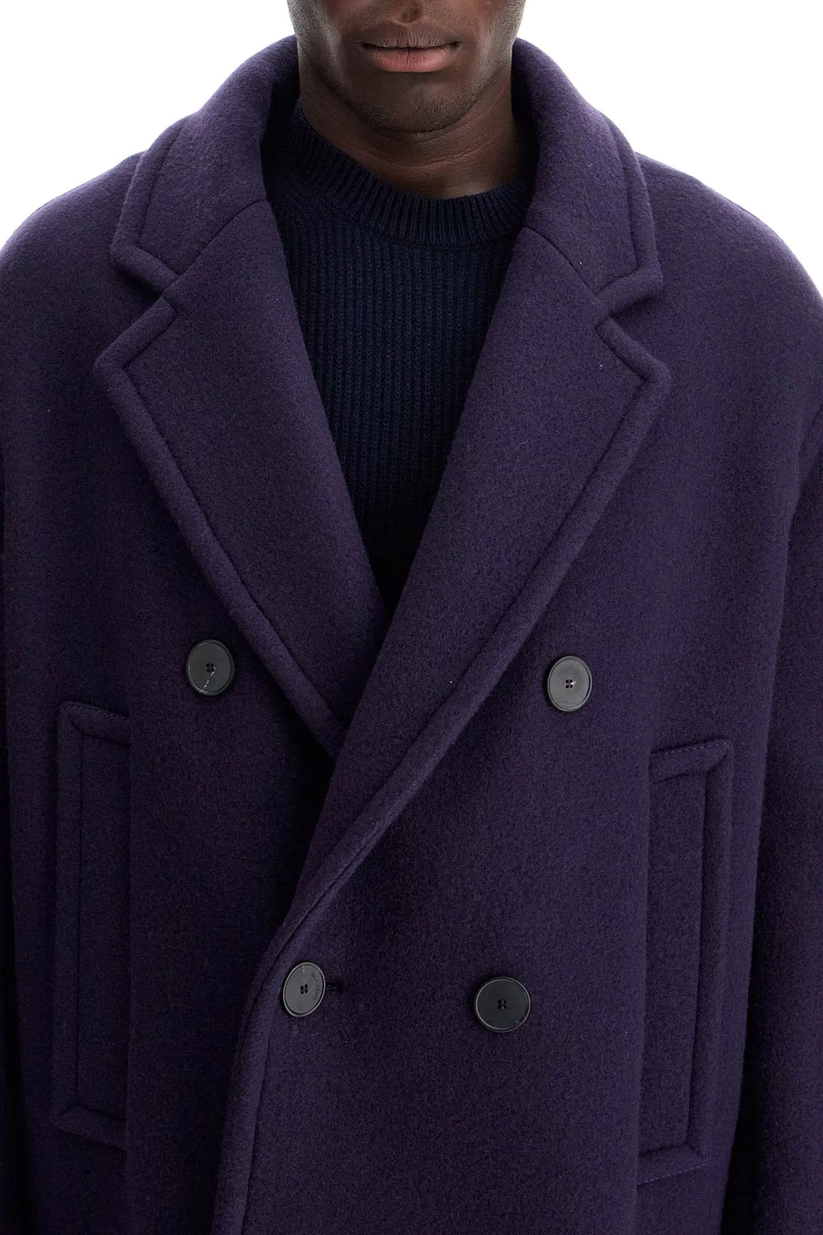 LANVIN double-breasted heavy wool coat