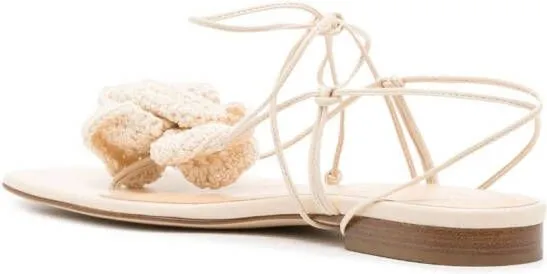 Magda Butrym Flower crochet-knit sandals Neutrals