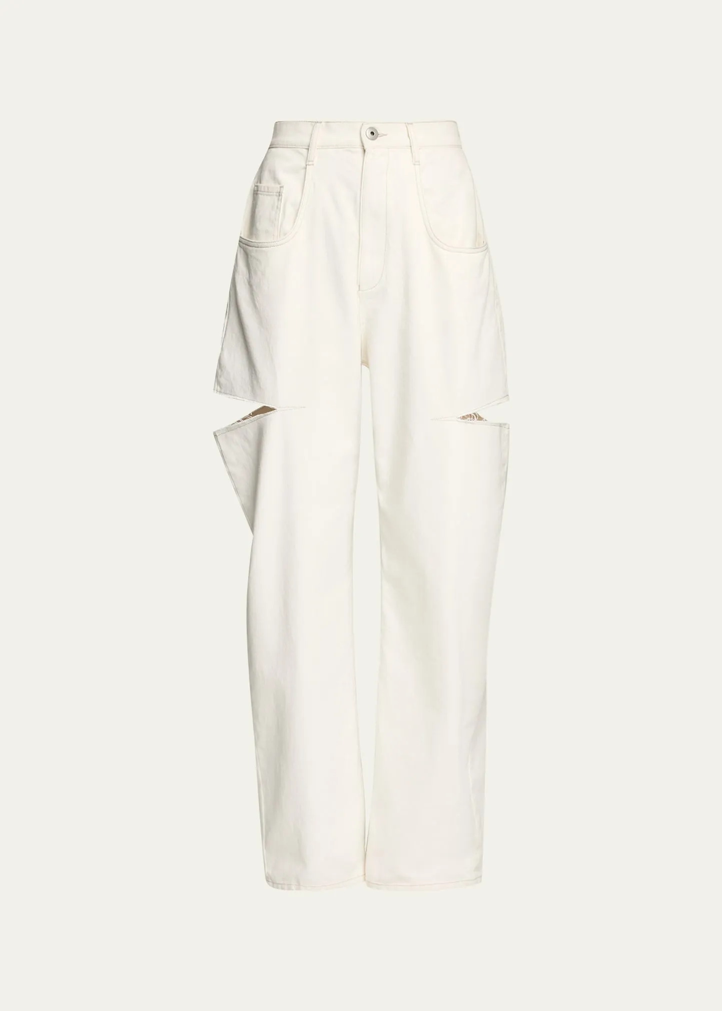 Maison Margiela Wide-Leg Denim Pants with Slash Details