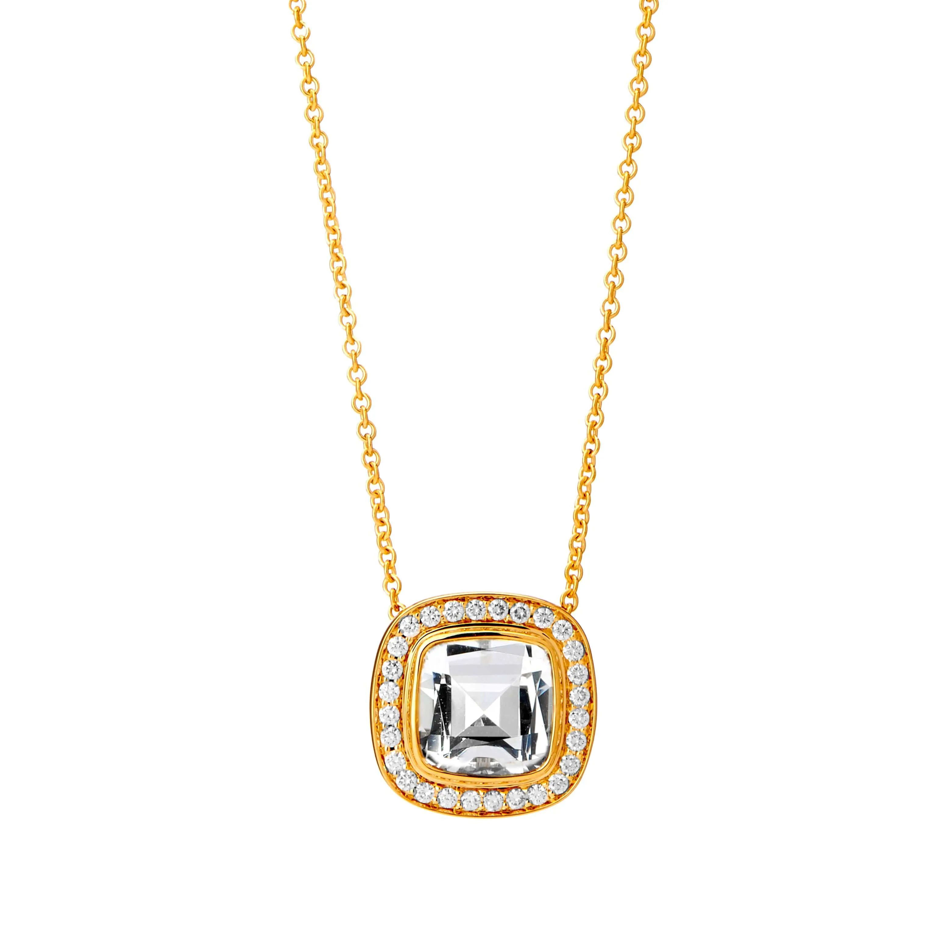 Mogul Rock Crystal Cushion Necklace