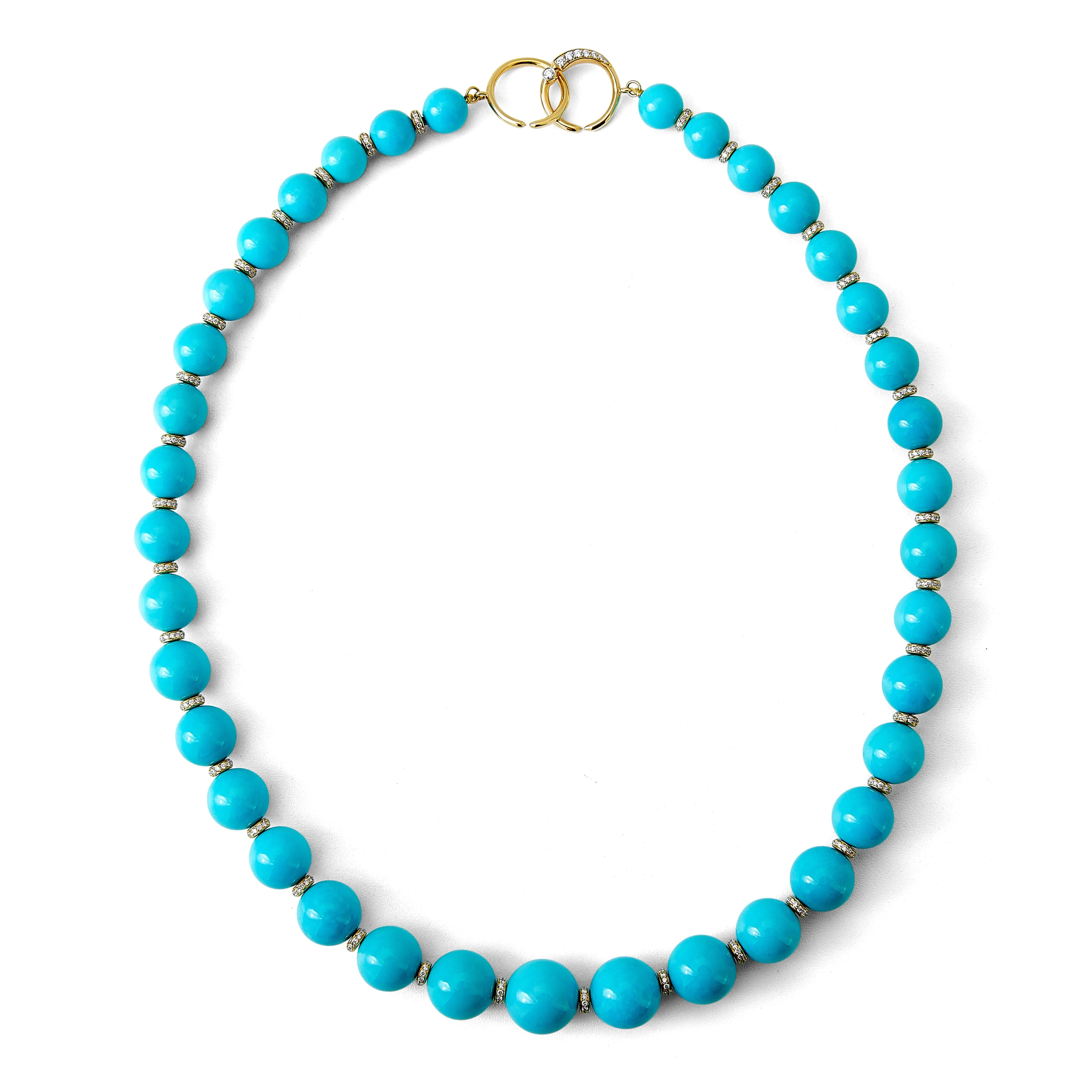 Mogul Sleeping Beauty Turquoise Graduating Bead Necklace