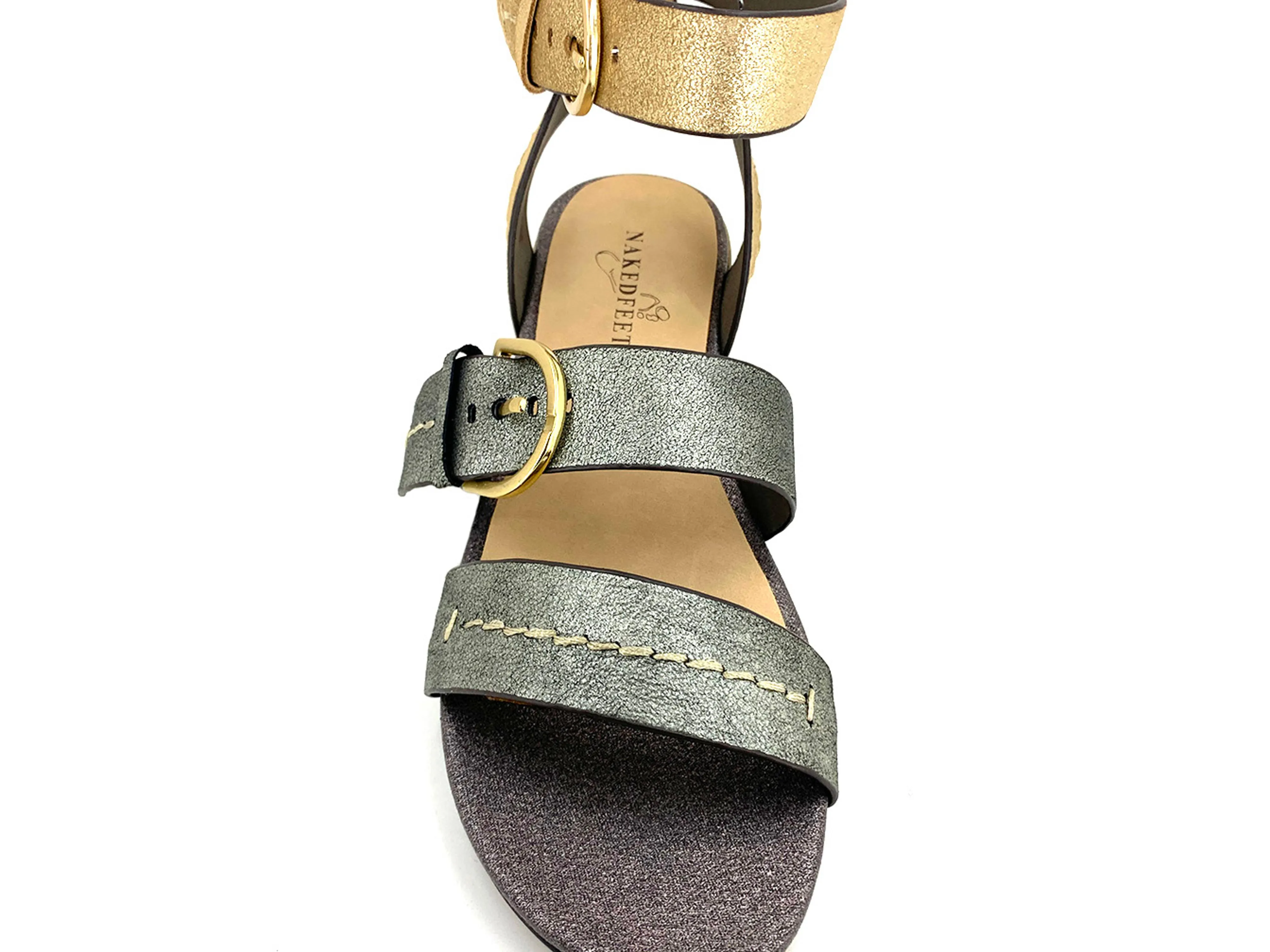 Naked Feet Zeke Women's Sandals Grey Gold