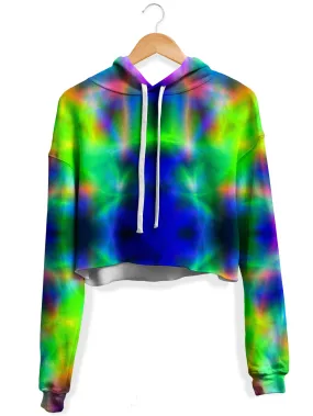 Nuclear Melt Tie-Dye Fleece Crop Hoodie