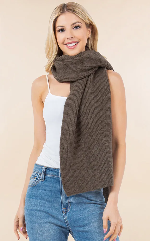 OA4275 Soft Knit Fabric Oblong Scarf