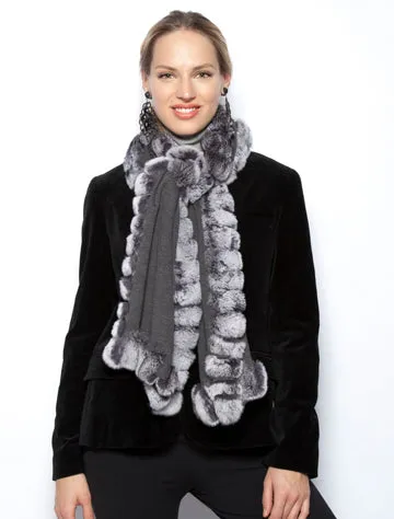 Oblong Scarf in Wool Jersey Black