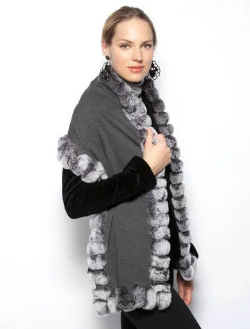 Oblong Scarf in Wool Jersey Black