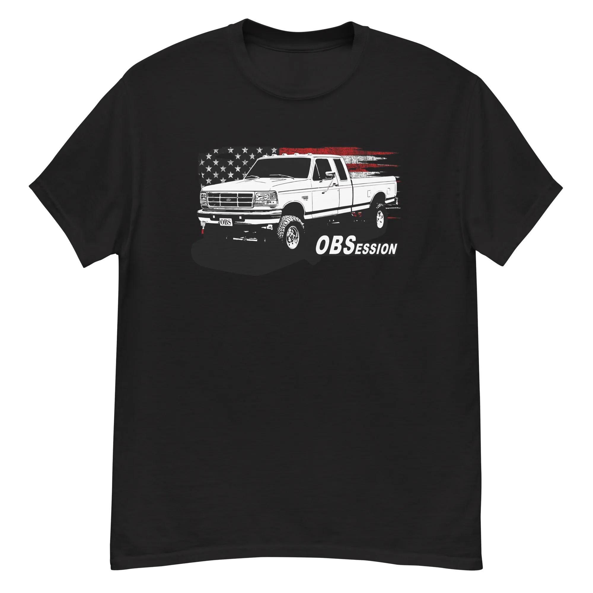 OBS Ext Cab Truck T-shirt, American Flag Design