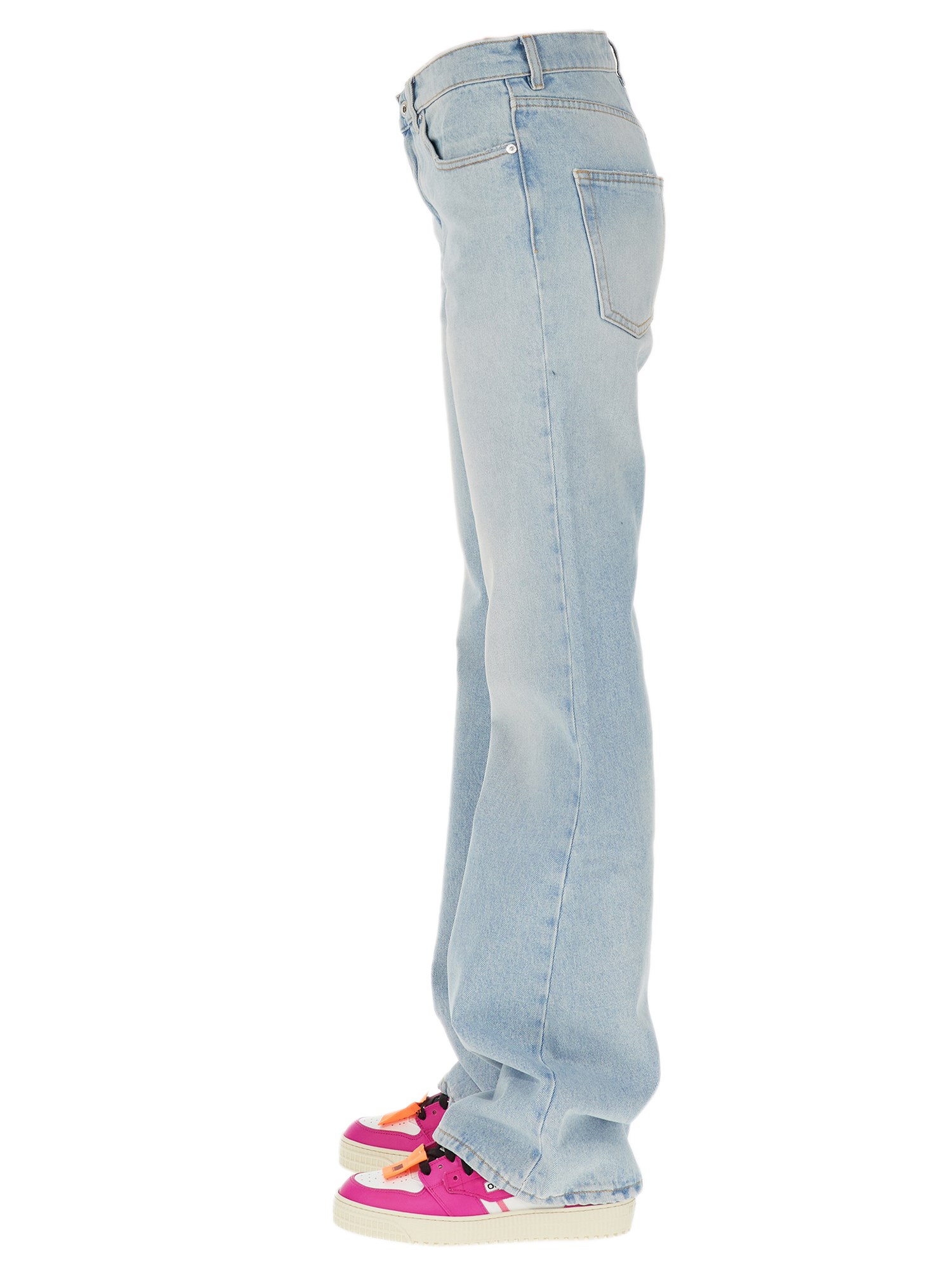 OFF-WHITE    BEACH BABY BAGGY JEANS IN COTTON DENIM