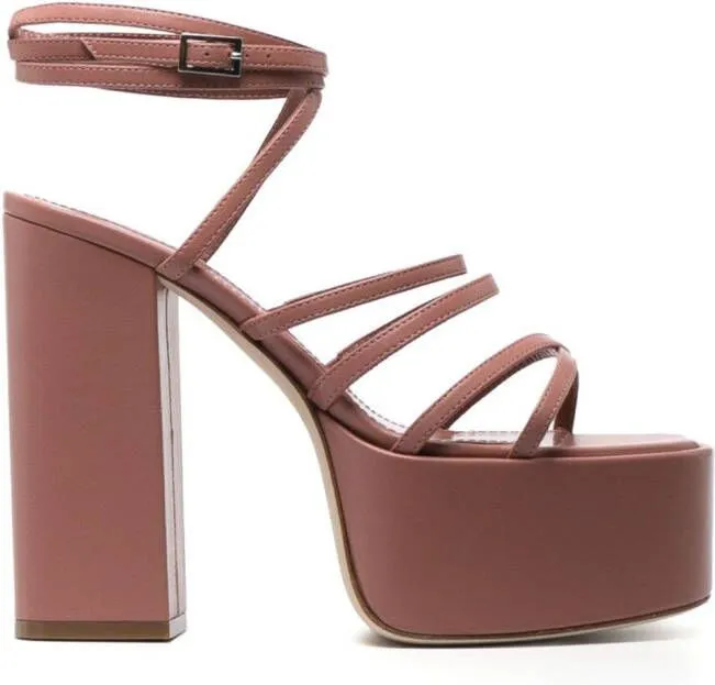 Paris Texas Evita leather platform sandals Pink