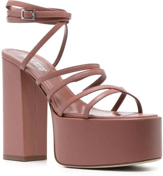 Paris Texas Evita leather platform sandals Pink