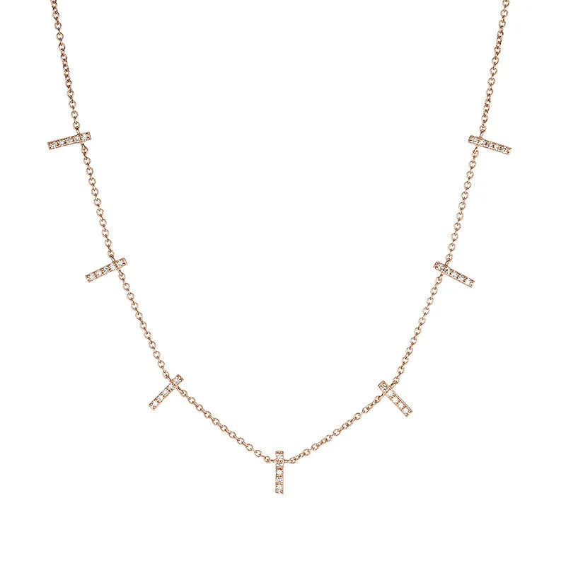 Pave Demi Stick Necklace