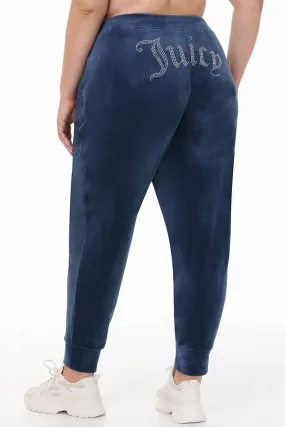 Plus-Size Big Bling Velour Jogger