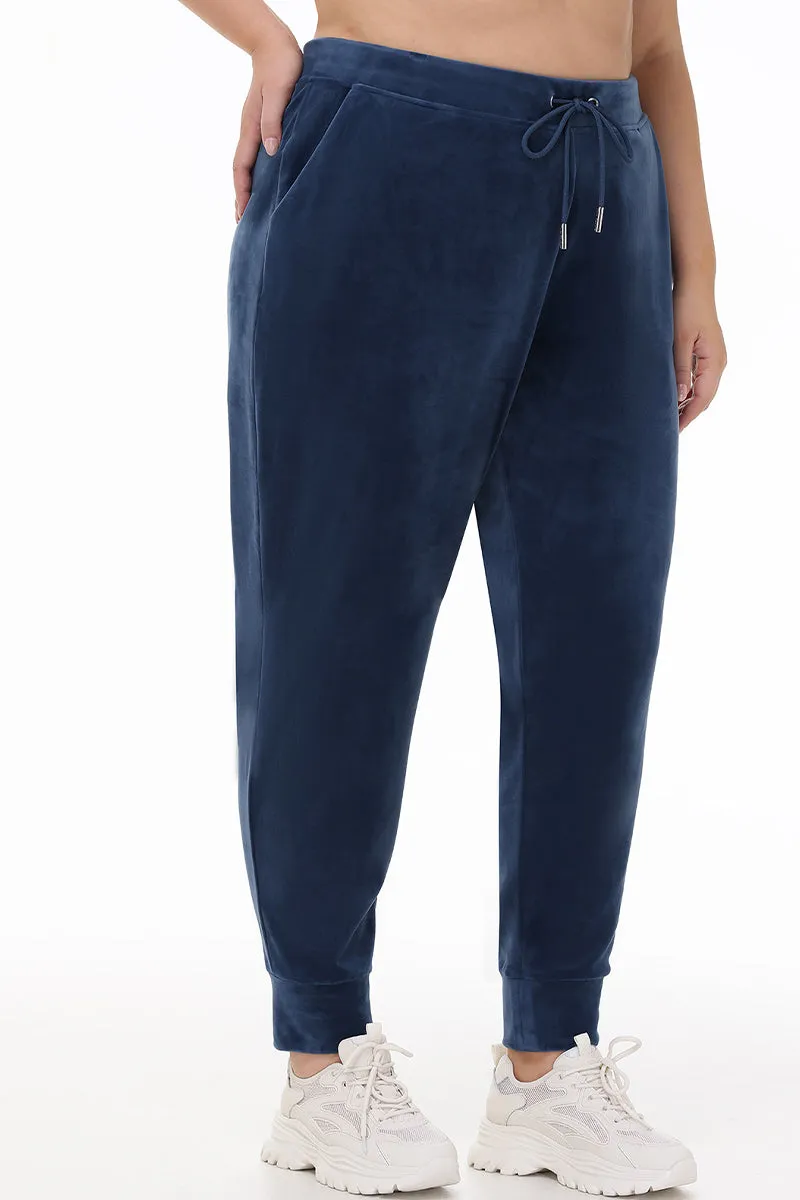 Plus-Size Big Bling Velour Jogger