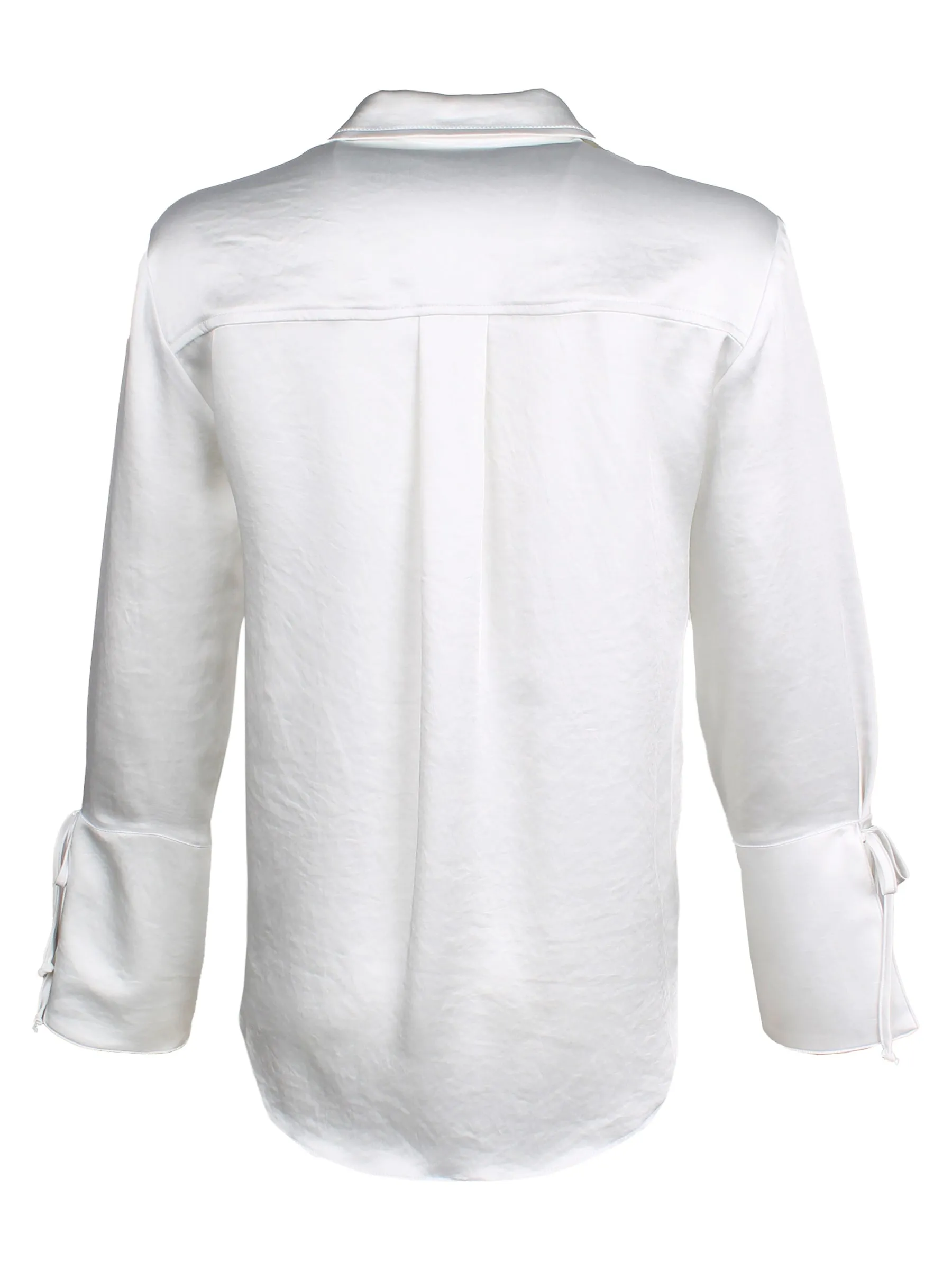 Rachel Shirt Ivory Hammered Satin