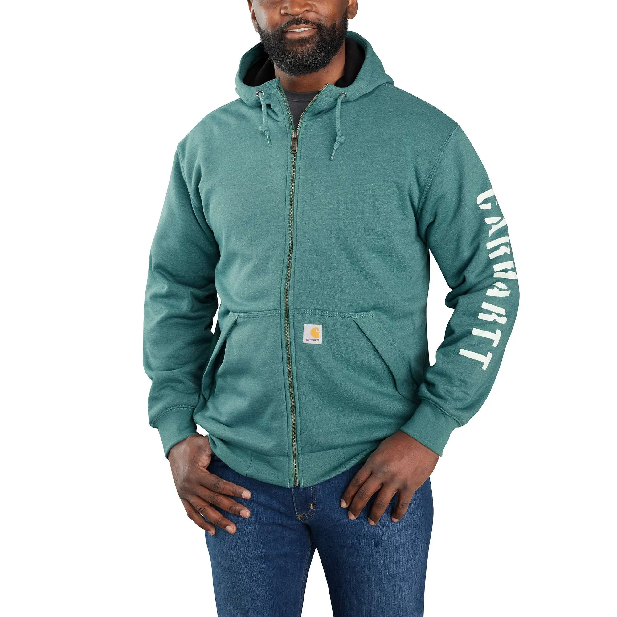 Rain Defender Loose Fit Fleece-Lined Logo Graphic Sweatshirt