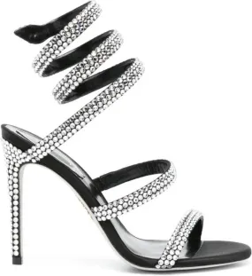 René Caovilla Cleo 105mm rhinestone-embellished sandals Black