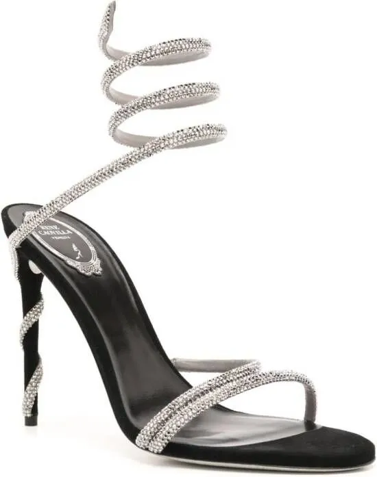 René Caovilla Margot 105mm crystal-embellished sandals Black