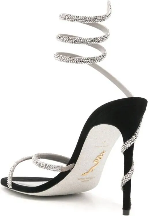 René Caovilla Margot 105mm crystal-embellished sandals Black