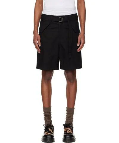 Sacai Black Ripstop Shorts