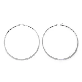 Stainless Steel 70MM Flat Hoop Earrings