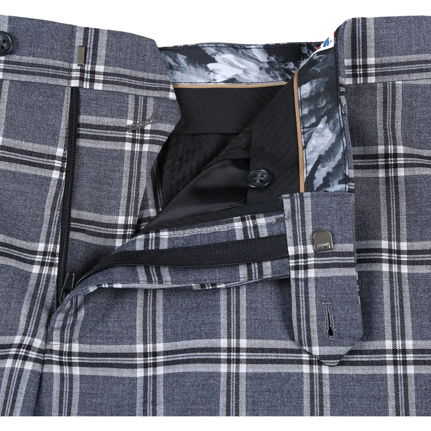 Stretch Performance Double Breasted SLIM FIT Suit in Grey Plaid (Short, Regular, and Long Available) by English Laundry