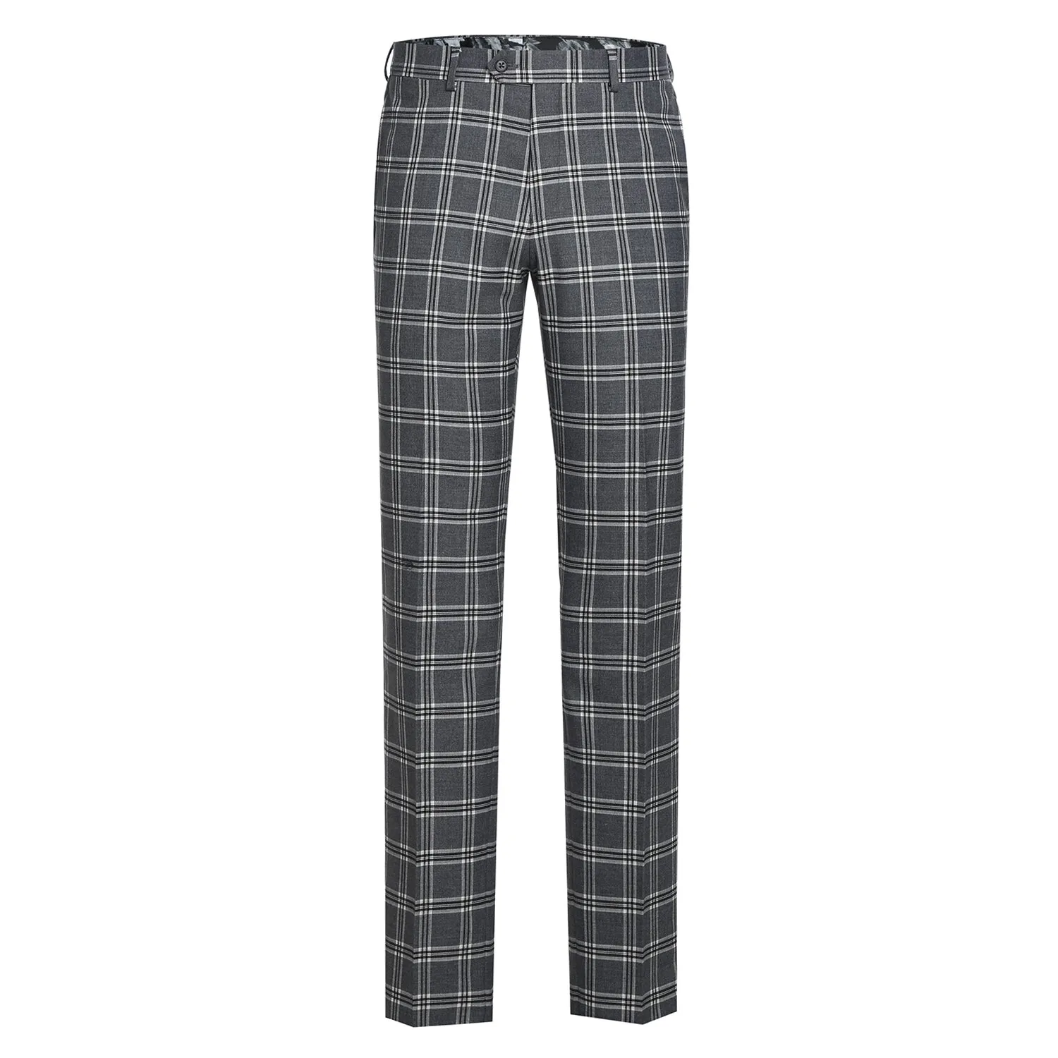 Stretch Performance Double Breasted SLIM FIT Suit in Grey Plaid (Short, Regular, and Long Available) by English Laundry