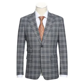 Stretch Performance Double Breasted SLIM FIT Suit in Grey Plaid (Short, Regular, and Long Available) by English Laundry