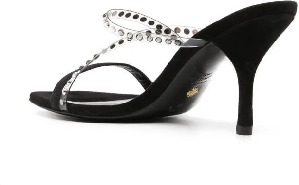 Stuart Weitzman Strapeze 85mm crystal-embellished sandals Black