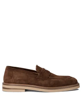 Suede Penny Loafers Loafers & Slippers Brown