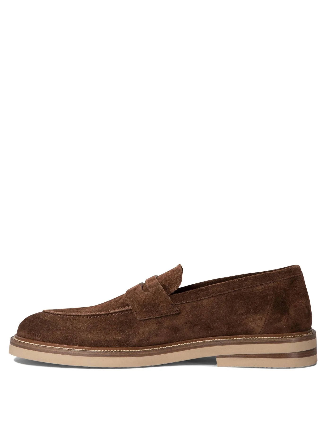 Suede Penny Loafers Loafers & Slippers Brown