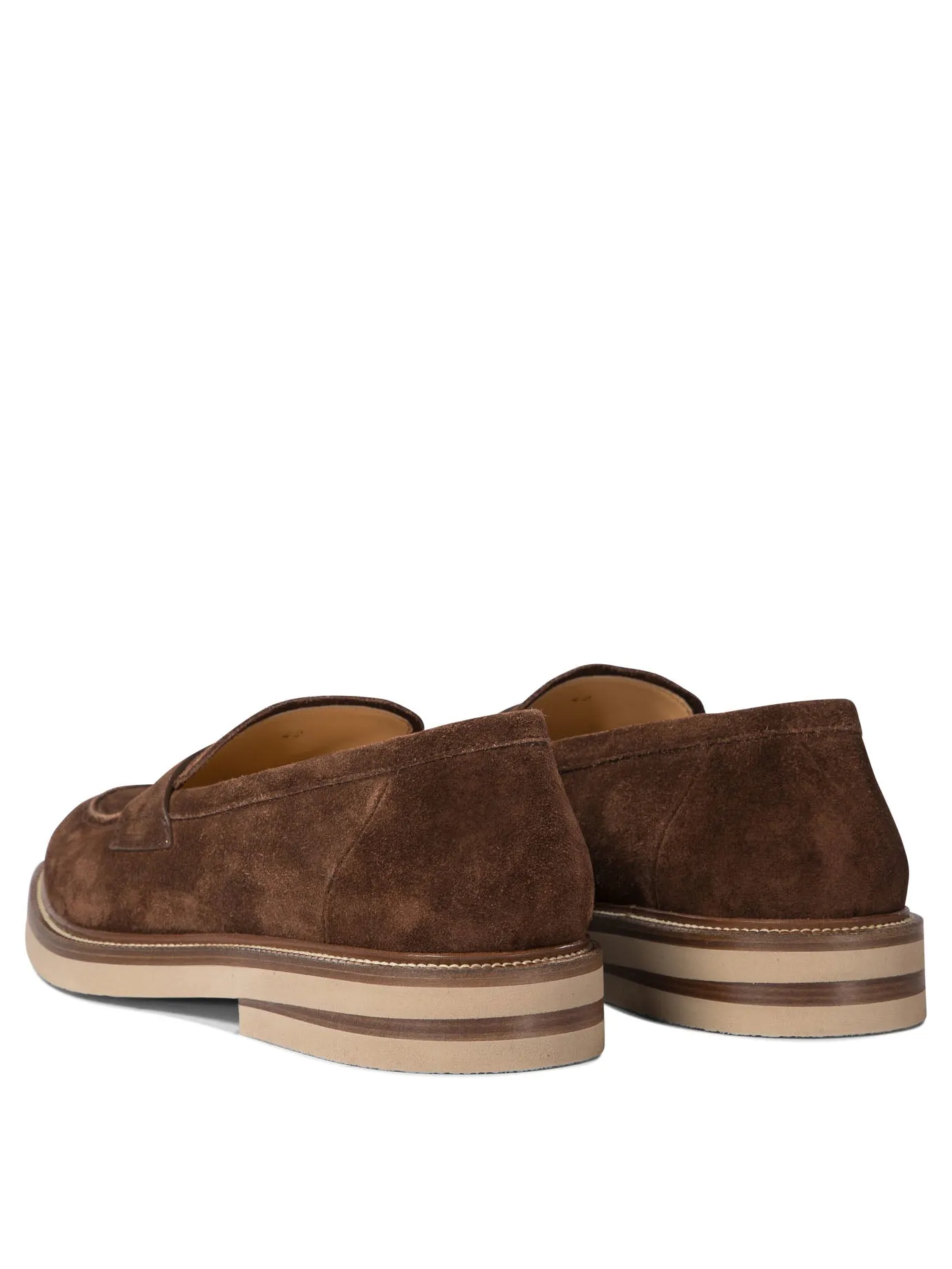 Suede Penny Loafers Loafers & Slippers Brown