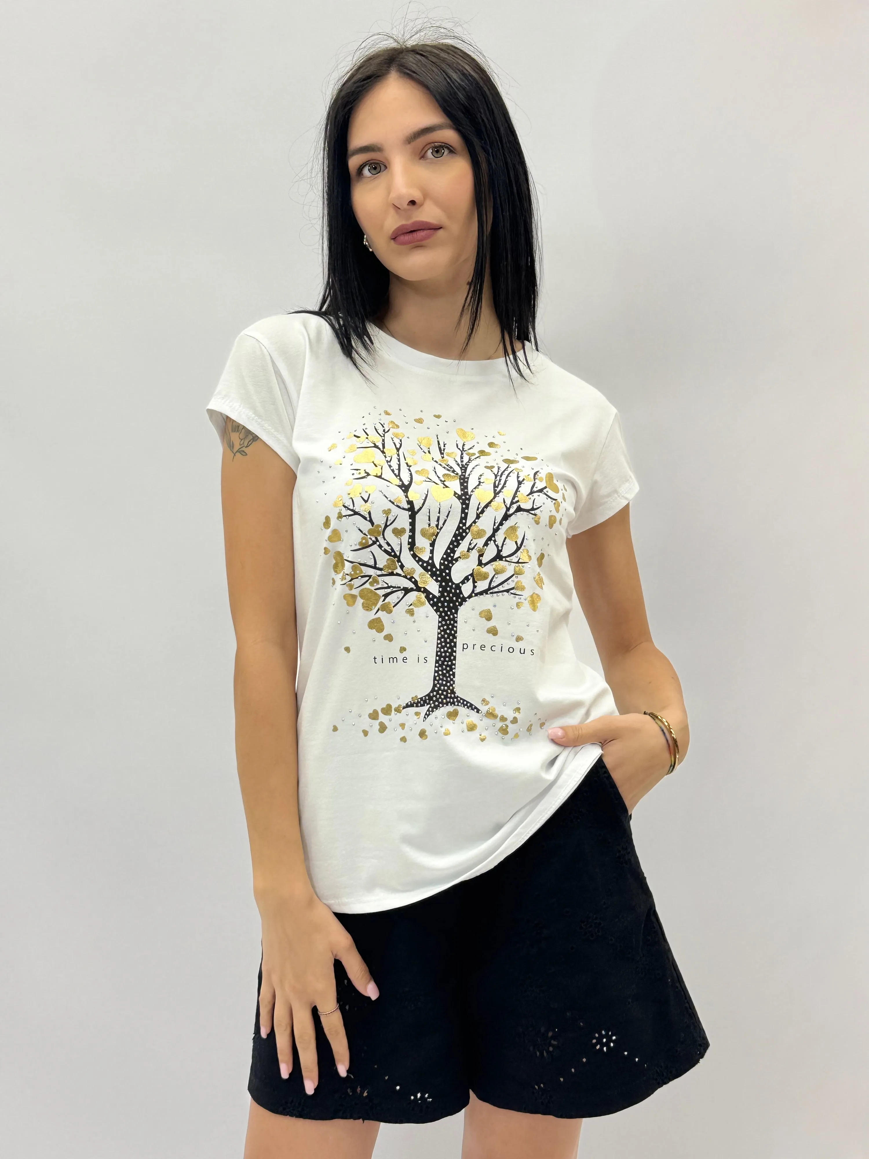 T-shirt con stampa albero