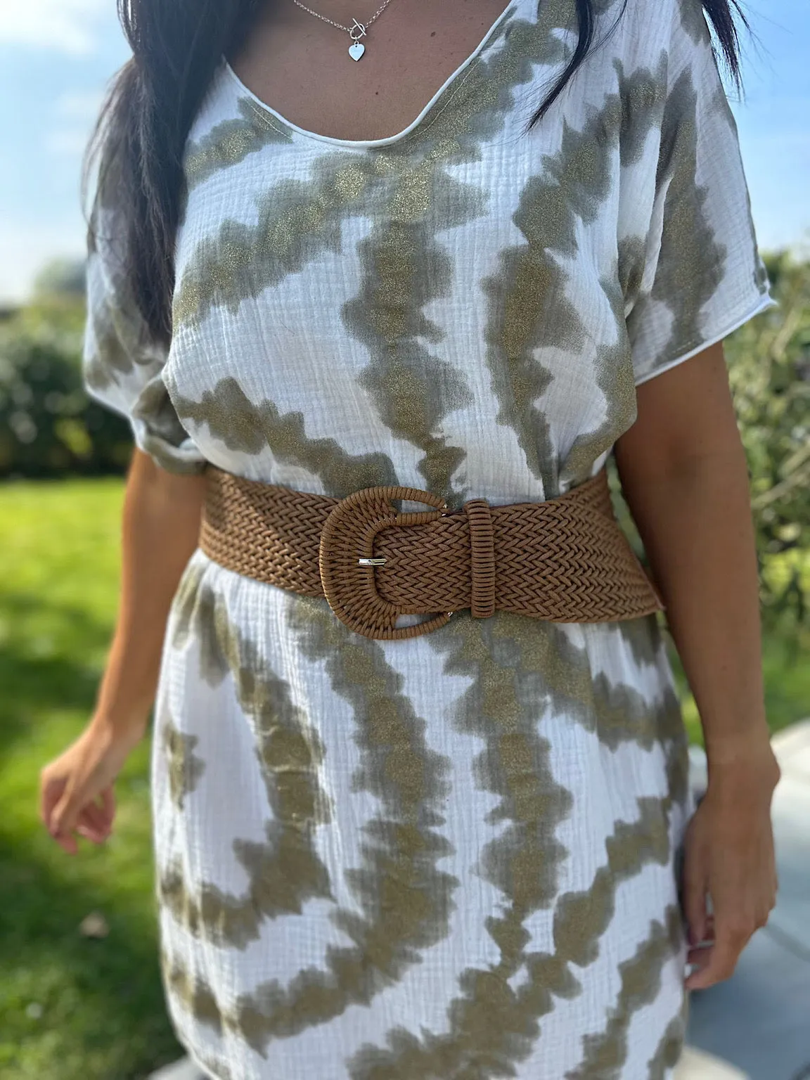 Tan Natural Weave Belt