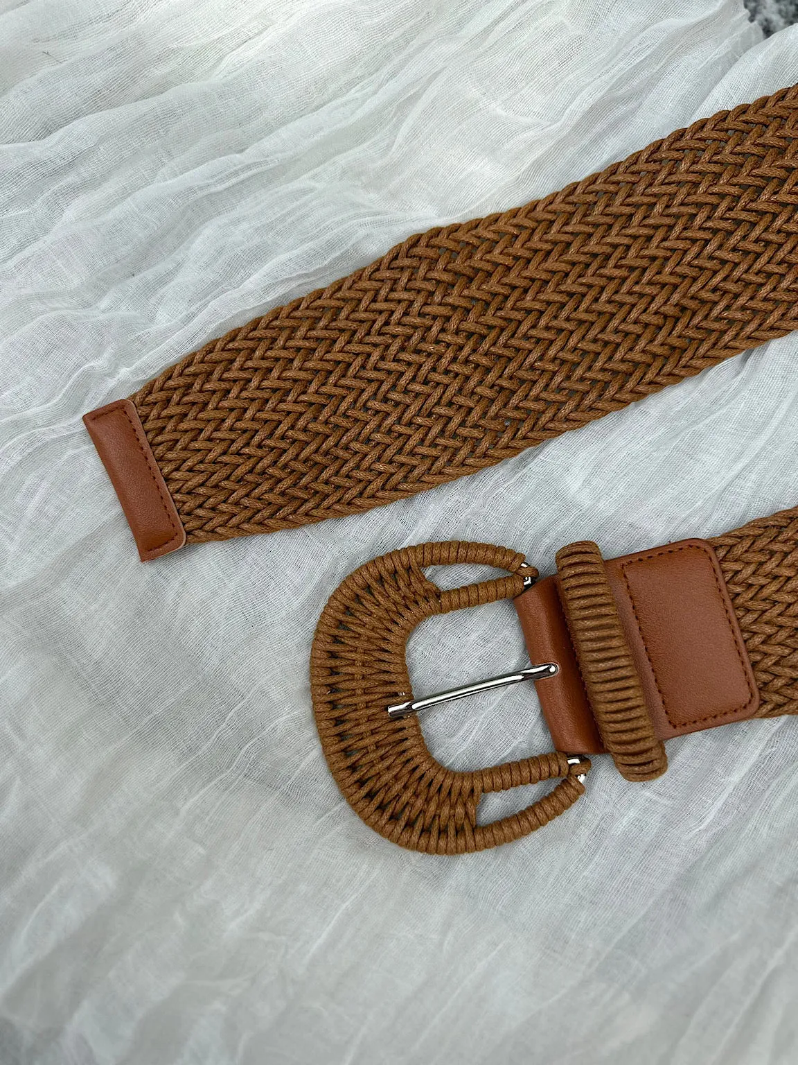 Tan Natural Weave Belt