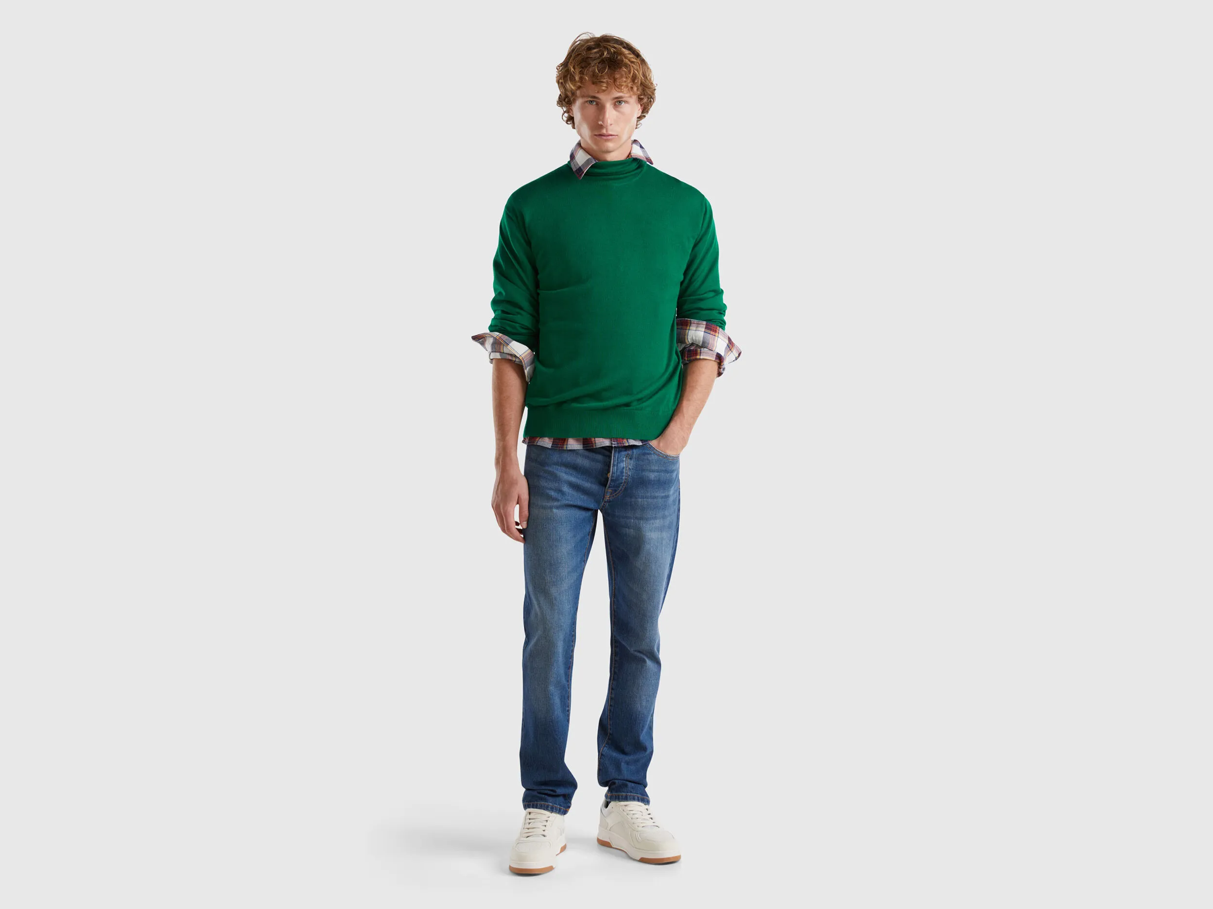 Turtleneck in pure Merino wool - Green | Benetton