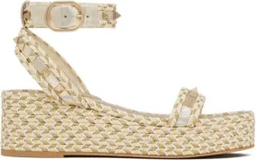 Valentino Garavani Rockstud 45mm woven sandals Neutrals