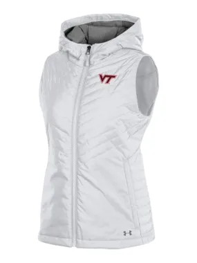 Virginia Tech Hokies Under Armour WOMEN'S White Storm Fitted Hooded Puffer Vest