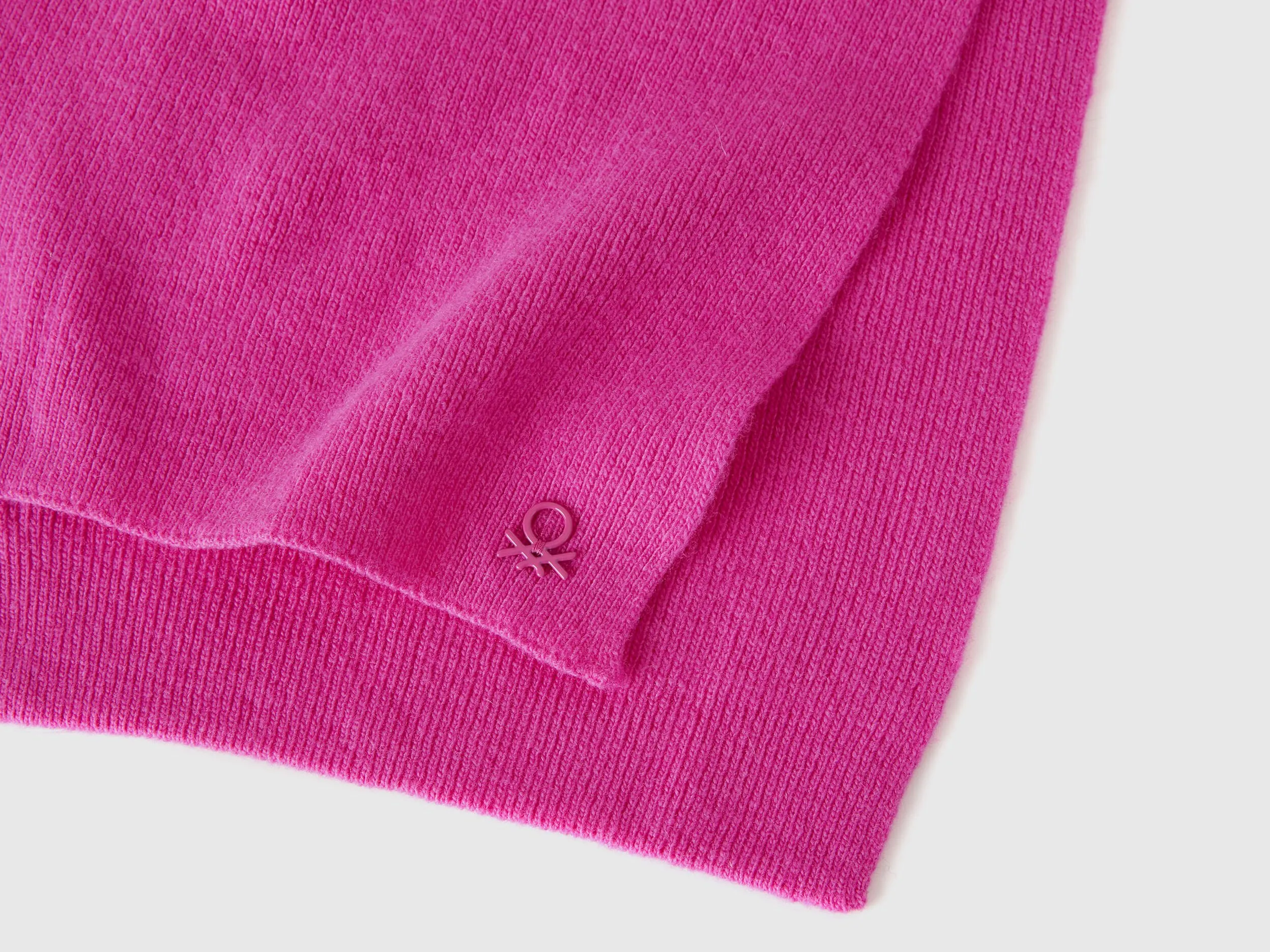 Wool blend scarf - Fuchsia | Benetton