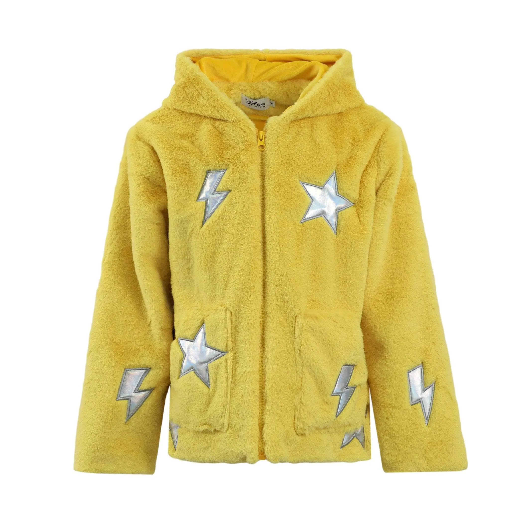 Yellow Stars Fuzzy Jacket